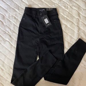 High waist black skinny pants